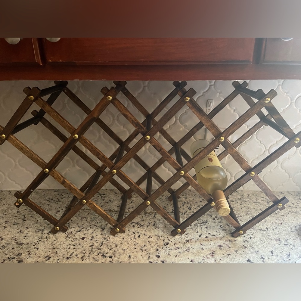 Vintage accordion bottle rack